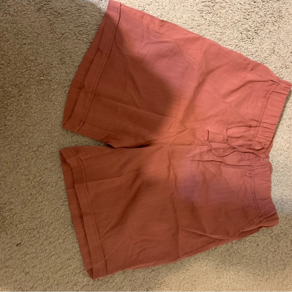 Salmon linen shorts